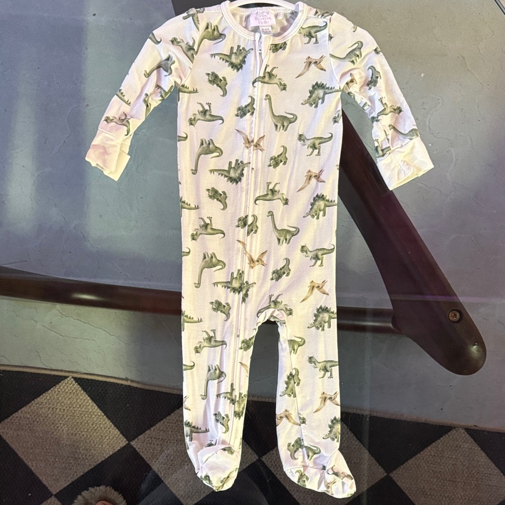 Kids Dinosaur Print Footed Onesie